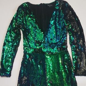 HAODUOYI Sequin Romper